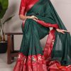 YNF 7029 Green Color Tussar Chex Patola Print Weaving Work Border Saree Casual, Wedding, Festive, Events . Expected Delivery  4-6 Working Days @1499/- only                                | Sarees, Bollywood Sarees, Creative Sarees, Designer Sarees, Embroidered Sarees, Ethnic Saree, Modern Digital sarees, Party Wear Sarees