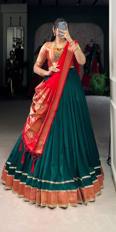 LNB 2007 Green Color Vichitra Silk Zari Weaving With Lace Border Lehenga Choli Wedding, Party, Festive, Events Etc. Delivery 4-6 Working Days Rs 2999 | Lehenga, Bollywood Lehenga, Creative Lehenga, Designer Lehenga, Embroidered Lehenga, Party Wear Lehenga