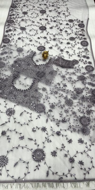 DF 3395 Grey Color Mono Net 5mm Multi & Sequins Embroidery Work Saree Casual, Wedding, Festive, Events . Expected Delivery  4-6 Working Days @1799/- only                                                                                | Sarees, Bollywood Sarees, Creative Sarees, Designer Sarees, Embroidered Sarees, Ethnic Saree, Modern Digital sarees, Party Wear Sarees