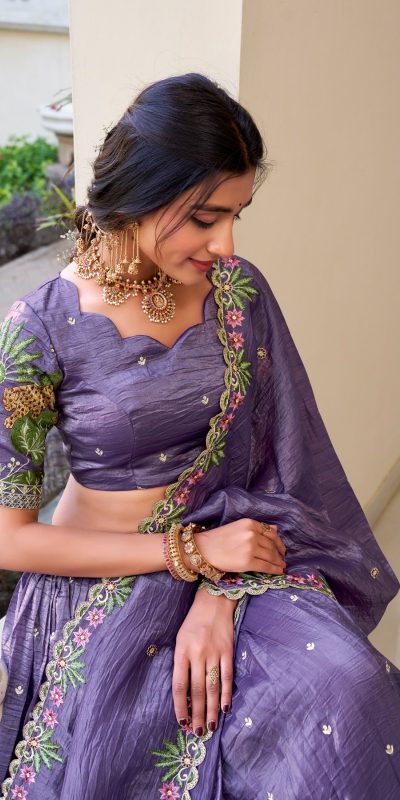 LNB 1435 Lavender Sequins Work & Embroidery Work Lehenga Choli in Gold Crush. Exclusive Offer ₹3399. Delivery 4-6 Working Days. Shop now. | Lehenga, Bollywood Lehenga, Creative Lehenga, Designer Lehenga, Embroidered Lehenga, Party Wear Lehenga