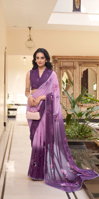 YNF 7038 Lavender Color Weightless Marbal Floral Printed Lace Saree Casual, Wedding, Festive, Events . Expected Delivery 4-6 Working Days @1549/- only | Sarees, Bollywood Sarees, Creative Sarees, Designer Sarees, Embroidered Sarees, Ethnic Saree, Modern Digital sarees, Party Wear Sarees