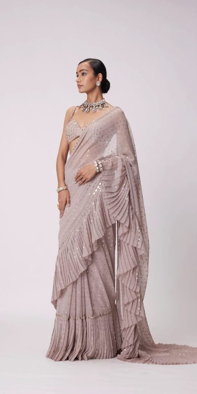DF 3455 Light Peach Color Faux Georgette Embroidery Sequins Work Saree Casual, Wedding, Festive, Events . Expected Delivery 4-6 Working Days @1999/- only | Sarees, Bollywood Sarees, Creative Sarees, Designer Sarees, Embroidered Sarees, Ethnic Saree, Modern Digital sarees, Party Wear Sarees