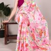 YNF 7017 Light Pink Color Dull Satin Floral Printed Saree Casual, Wedding, Festive, Events . Expected Delivery  4-6 Working Days @1499/- only                                                                                | Sarees, Bollywood Sarees, Creative Sarees, Designer Sarees, Embroidered Sarees, Ethnic Saree, Modern Digital sarees, Party Wear Sarees