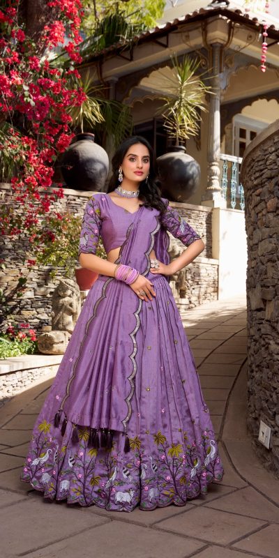 LNB 1423 Light Purple Color Vichitra Simmer and Thread Embroidery Work Lehenga Choli Wedding, Party, Festive, Events Etc. Delivery 4-6 Working Days Rs 3199 | Lehenga, Bollywood Lehenga, Creative Lehenga, Designer Lehenga, Embroidered Lehenga, Party Wear Lehenga