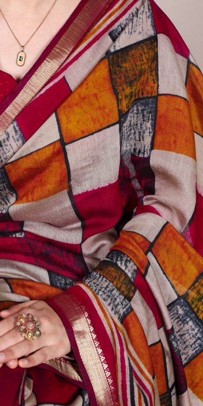 YNF 7045 Maroon Color Polyester Viscose Chanderi Printed Border Saree Casual, Wedding, Festive, Events . Expected Delivery 4-6 Working Days @1499/- only | Sarees, Bollywood Sarees, Creative Sarees, Designer Sarees, Embroidered Sarees, Ethnic Saree, Modern Digital sarees, Party Wear Sarees