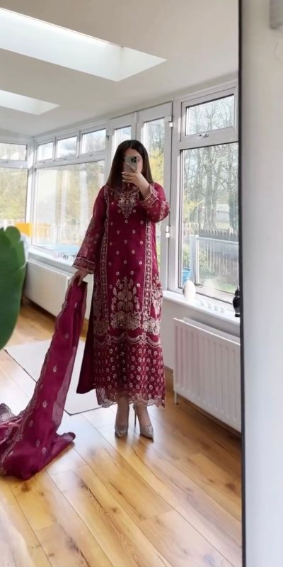 BE 383 Maroon Color Georgette Embroidery Diamond Work Salwar Suit Casual, Wedding, Festive, Events . Expected Delivery  4-6 Working Days @1999/- only      | Jump Suits, Salwar suit, Casual Suits, Creative suits, Designer Suits, Palazzo Suits, Party Wear Suits, Patiala Suits, Straight Suits