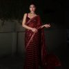 DF 3393 Maroon Color Georgette 5MM Sequins Embroidery Work Saree Casual, Wedding, Festive, Events . Expected Delivery  4-6 Working Days @1799/- only                                                 | Sarees, Bollywood Sarees, Creative Sarees, Designer Sarees, Embroidered Sarees, Ethnic Saree, Modern Digital sarees, Party Wear Sarees