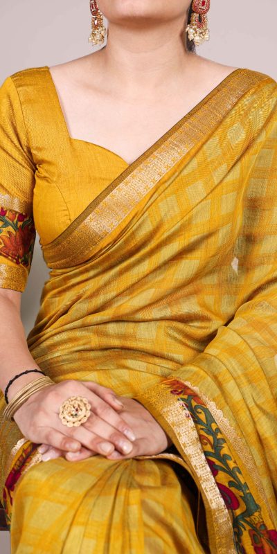 YNF 7035 Mustard Color Polyester Chanderi Printed Zari Weaving Work Saree Casual, Wedding, Festive, Events . Expected Delivery  4-6 Working Days @1549/- only                                                                                | Sarees, Bollywood Sarees, Creative Sarees, Designer Sarees, Embroidered Sarees, Ethnic Saree, Modern Digital sarees, Party Wear Sarees