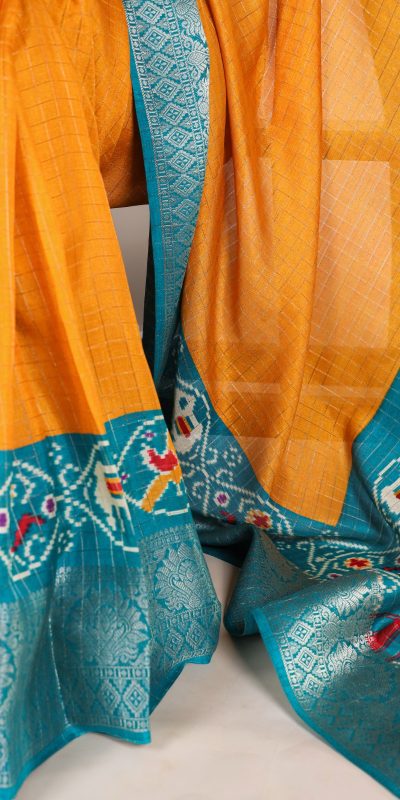 YNF 7029 Mustard Color Tussar Chex Patola Print Weaving Work Border Saree Casual, Wedding, Festive, Events . Expected Delivery 4-6 Working Days @1499/- only | Sarees, Bollywood Sarees, Creative Sarees, Designer Sarees, Embroidered Sarees, Ethnic Saree, Modern Digital sarees, Party Wear Sarees