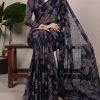 YNF 7052 Navy Blue Color Lurex Brasso Floral Viscose Brasso Saree Casual, Wedding, Festive, Events . Expected Delivery  4-6 Working Days @1799/- only                                                                                | Sarees, Bollywood Sarees, Creative Sarees, Designer Sarees, Embroidered Sarees, Ethnic Saree, Modern Digital sarees, Party Wear Sarees