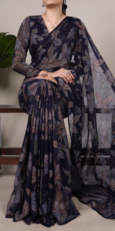 YNF 7052 Navy Blue Color Lurex Brasso Floral Viscose Brasso Saree Casual, Wedding, Festive, Events . Expected Delivery 4-6 Working Days @1799/- only | Sarees, Bollywood Sarees, Creative Sarees, Designer Sarees, Embroidered Sarees, Ethnic Saree, Modern Digital sarees, Party Wear Sarees