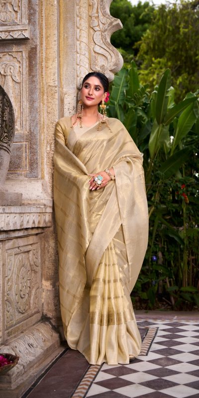 YNF 7204 Off White Color Gold Tissue Zari Weaving Work Saree Casual, Wedding, Festive, Events . Expected Delivery 4-6 Working Days @1499/- only | Sarees, Bollywood Sarees, Creative Sarees, Designer Sarees, Embroidered Sarees, Ethnic Saree, Modern Digital sarees, Party Wear Sarees