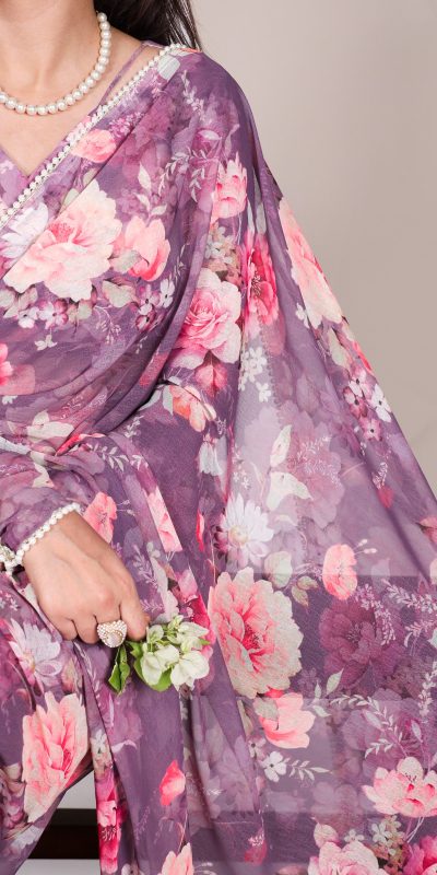 YNF 7010 Onion Color Weightless Marbal Floral Printed Pearl Lace Saree Casual, Wedding, Festive, Events . Expected Delivery  4-6 Working Days @1599/- only                                                                                | Sarees, Bollywood Sarees, Creative Sarees, Designer Sarees, Embroidered Sarees, Ethnic Saree, Modern Digital sarees, Party Wear Sarees