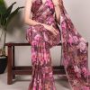 YNF 7037 Onion Color Weightless Marbal Floral Printed Lace Border Saree Casual, Wedding, Festive, Events . Expected Delivery  4-6 Working Days @1549/- only                                                                                | Sarees, Bollywood Sarees, Creative Sarees, Designer Sarees, Embroidered Sarees, Ethnic Saree, Modern Digital sarees, Party Wear Sarees