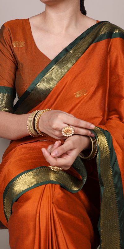 YNF 7406 Orange Color Cotton Silk Weaving Work Paithani Concept Saree Casual, Wedding, Festive, Events . Expected Delivery  4-6 Working Days @1449/- only                                                                                | Sarees, Bollywood Sarees, Creative Sarees, Designer Sarees, Embroidered Sarees, Ethnic Saree, Modern Digital sarees, Party Wear Sarees