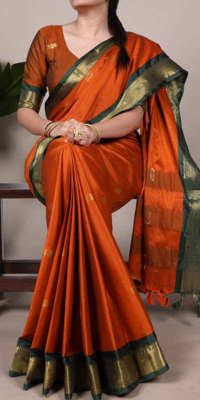 YNF 7406 Orange Color Cotton Silk Weaving Work Paithani Concept Saree Casual, Wedding, Festive, Events . Expected Delivery 4-6 Working Days @1449/- only | Sarees, Bollywood Sarees, Creative Sarees, Designer Sarees, Embroidered Sarees, Ethnic Saree, Modern Digital sarees, Party Wear Sarees