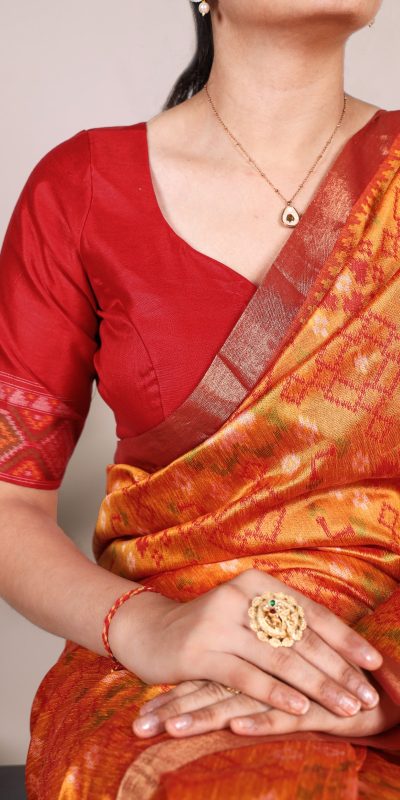 YNF 7416 Orange Color Jacquard Silk Patola Print Zari Weaving Work Saree Casual, Wedding, Festive, Events . Expected Delivery  4-6 Working Days @2599/- only                                                                                | Sarees, Bollywood Sarees, Creative Sarees, Designer Sarees, Embroidered Sarees, Ethnic Saree, Modern Digital sarees, Party Wear Sarees