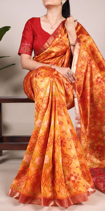 YNF 7416 Orange Color Jacquard Silk Patola Print Zari Weaving Work Saree Casual, Wedding, Festive, Events . Expected Delivery 4-6 Working Days @2599/- only | Sarees, Bollywood Sarees, Creative Sarees, Designer Sarees, Embroidered Sarees, Ethnic Saree, Modern Digital sarees, Party Wear Sarees