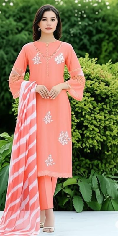 LG 1951 Peach Color Roman Silk Embroidery Work On Front Side Salwar Suit Casual, Wedding, Festive, Events . Expected Delivery  4-6 Working Days @1999/- only      | Jump Suits, Salwar suit, Casual Suits, Creative suits, Designer Suits, Palazzo Suits, Party Wear Suits, Patiala Suits, Straight Suits