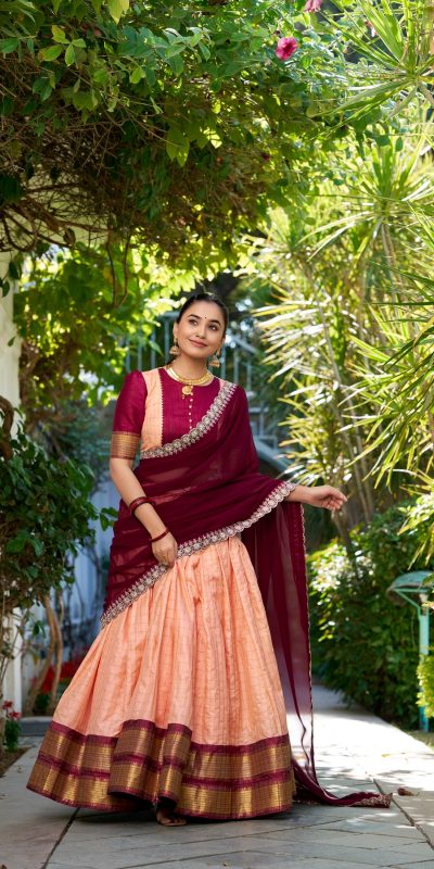 LNB 2010 Peach Color Zari Chex With Zari Weaving Work Lehenga Choli Wedding, Party, Festive, Events Etc. Delivery 4-6 Working Days Rs 2149 | Lehenga, Bollywood Lehenga, Creative Lehenga, Designer Lehenga, Embroidered Lehenga, Party Wear Lehenga