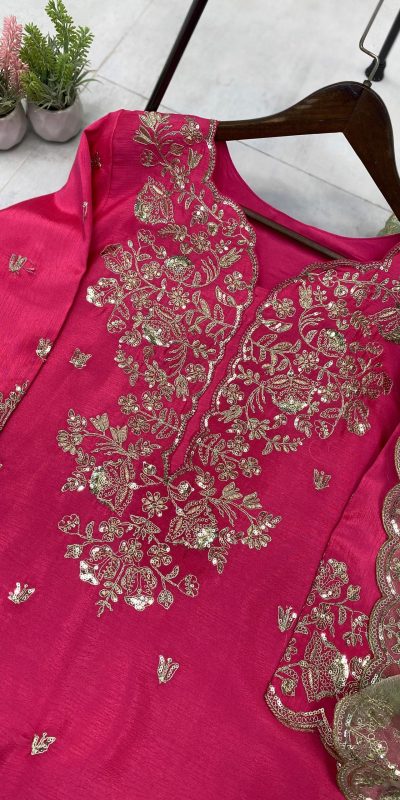 LG 1988 Pink Color Chinon Sequence Embroidery Work Salwar Suit Casual, Wedding, Festive, Events . Expected Delivery  4-6 Working Days @2149/- only      | Jump Suits, Salwar suit, Casual Suits, Creative suits, Designer Suits, Palazzo Suits, Party Wear Suits, Patiala Suits, Straight Suits