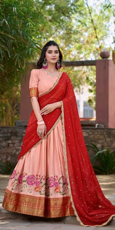 LNB1518 Pink Color Cotton Silk Thread Embroidery Work Lehenga Choli Wedding, Party, Festive, Events Etc. Delivery 4-6 Working Days Rs 2999 | Lehenga, Bollywood Lehenga, Creative Lehenga, Designer Lehenga, Embroidered Lehenga, Party Wear Lehenga