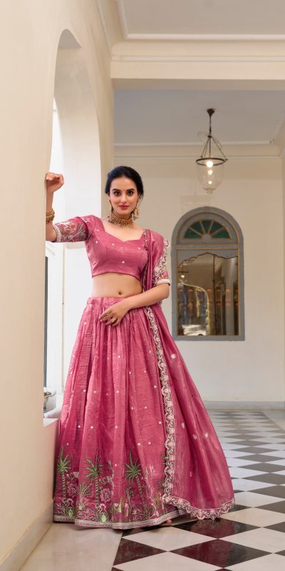 LNB 1435 Pink Sequins Work & Embroidery Work Lehenga Choli in Gold Crush. Exclusive Offer ₹3399. Delivery 4-6 Working Days. Shop now. | Lehenga, Bollywood Lehenga, Creative Lehenga, Designer Lehenga, Embroidered Lehenga, Party Wear Lehenga