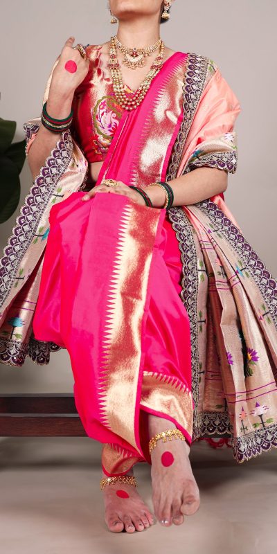 YNF 7407 Pink Color Jacquard Silk Paithani Zari Weaving Work Saree Casual, Wedding, Festive, Events . Expected Delivery  4-6 Working Days @3349/- only                                                                                | Sarees, Bollywood Sarees, Creative Sarees, Designer Sarees, Embroidered Sarees, Ethnic Saree, Modern Digital sarees, Party Wear Sarees
