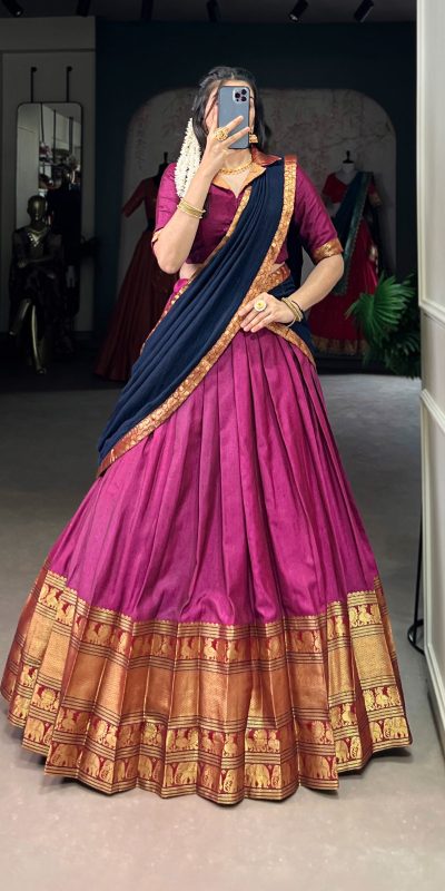 LNB 2040 Pink Color Narayan Pet Zari Weaving Lehenga Choli Choli Festive Party Wedding, Events etc. Delivery 4-6 Working Days @1899/- | Lehenga, Bollywood Lehenga, Creative Lehenga, Designer Lehenga, Embroidered Lehenga, Party Wear Lehenga