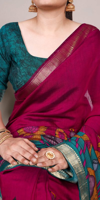 YNF 7036 Pink Color Polyester Chanderi Printed Zari Weaving Work Saree Casual, Wedding, Festive, Events . Expected Delivery  4-6 Working Days @1499/- only                                                                                | Sarees, Bollywood Sarees, Creative Sarees, Designer Sarees, Embroidered Sarees, Ethnic Saree, Modern Digital sarees, Party Wear Sarees