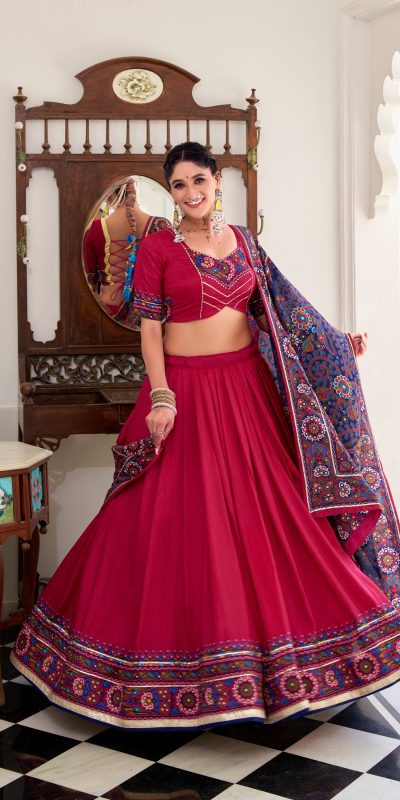 LNB 1243 Pink Color Tasar Silk Gamthi Print Embossed Gotta Patti Lace Lehenga Choli Festive Party Wedding, Events etc. Delivery 4-6 Working Days @2999/- | Lehenga, Bollywood Lehenga, Creative Lehenga, Designer Lehenga, Embroidered Lehenga, Party Wear Lehenga