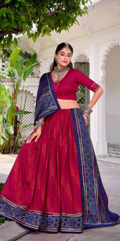 LNB 1250 Pink Color Tasar Silk Bandhej Print With Gotta Patti Lace Lehenga Choli Festive Party Wedding, Events etc. Delivery 4-6 Working Days @2149/- | Lehenga, Bollywood Lehenga, Creative Lehenga, Designer Lehenga, Embroidered Lehenga, Party Wear Lehenga