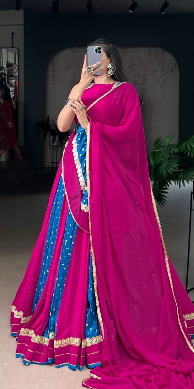 LNB 1673 Pink Color Tasar Silk Bandhej Print With Lace Touch Up Lehenga Choli Wedding, Party, Festive, Events Etc. Delivery 4-6 Working Days Rs 3099 | Lehenga, Bollywood Lehenga, Creative Lehenga, Designer Lehenga, Embroidered Lehenga, Party Wear Lehenga