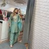 LG 1890 Pista Color Fendy Embroidery With Real Mirror Work Salwar Suit Casual, Wedding, Festive, Events . Expected Delivery  4-6 Working Days @1849/- only      | Jump Suits, Salwar suit, Casual Suits, Creative suits, Designer Suits, Palazzo Suits, Party Wear Suits, Patiala Suits, Straight Suits