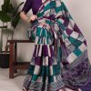 YNF 7045 Purple Color Polyester Viscose Chanderi Printed Border Saree Casual, Wedding, Festive, Events . Expected Delivery  4-6 Working Days @1499/- only                                | Sarees, Bollywood Sarees, Creative Sarees, Designer Sarees, Embroidered Sarees, Ethnic Saree, Modern Digital sarees, Party Wear Sarees