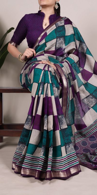 YNF 7045 Purple Color Polyester Viscose Chanderi Printed Border Saree Casual, Wedding, Festive, Events . Expected Delivery 4-6 Working Days @1499/- only | Sarees, Bollywood Sarees, Creative Sarees, Designer Sarees, Embroidered Sarees, Ethnic Saree, Modern Digital sarees, Party Wear Sarees