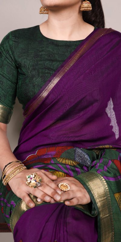 YNF 7036 Purple Color Polyester Chanderi Printed Zari Weaving Work Saree Casual, Wedding, Festive, Events . Expected Delivery  4-6 Working Days @1499/- only                                                                                | Sarees, Bollywood Sarees, Creative Sarees, Designer Sarees, Embroidered Sarees, Ethnic Saree, Modern Digital sarees, Party Wear Sarees