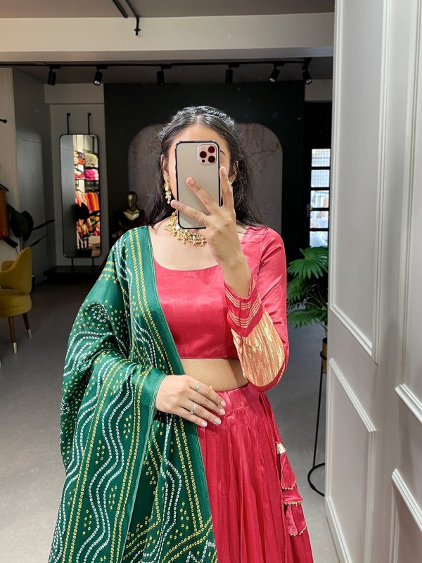 LNB 1653 Red Color Gaji Silk Dyeing With Lagdi patta Lehenga Choli Wedding, Party, Festive, Events Etc. Delivery 4-6 Working Days Rs 3499 | Lehenga, Bollywood Lehenga, Creative Lehenga, Designer Lehenga, Embroidered Lehenga, Party Wear Lehenga