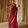 DF 3457 Red Color Georgette Sequence Original Mirror Work Saree Casual, Wedding, Festive, Events . Expected Delivery  4-6 Working Days @2099/- only                                                                                | Sarees, Bollywood Sarees, Creative Sarees, Designer Sarees, Embroidered Sarees, Ethnic Saree, Modern Digital sarees, Party Wear Sarees