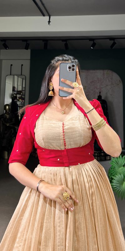 YNF 5027 Red Color Green Silk Printed Gown Casual, Wedding, Festive, Events . Expected Delivery  4-6 Working Days @1799/- only      | Gowns, Bollywood Gowns, Creative Gowns, Designer Gowns, Embroidered Gowns, Party Wear Gowns