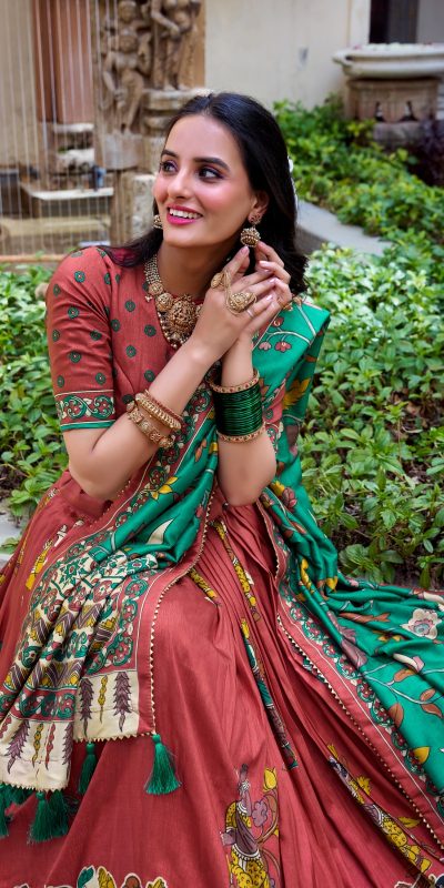 LNB 1236 Red Color Tasar Silk Kalamkari Print With Foil Work Lehenga Choli Wedding, Party, Festive, Events Etc. Delivery 4-6 Working Days Rs 2449 | Lehenga, Bollywood Lehenga, Creative Lehenga, Designer Lehenga, Embroidered Lehenga, Party Wear Lehenga