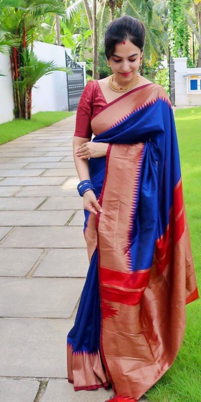 KP 3053 Royal Blue Soft Lichi Silk With Lace Jacquard Border Saree Work. Grab it for ₹1449. Delivery 4-6 Working Days. Shop now. | Sarees, Bollywood Sarees, Creative Sarees, Designer Sarees, Embroidered Sarees, Ethnic Saree, Modern Digital sarees, Party Wear Sarees