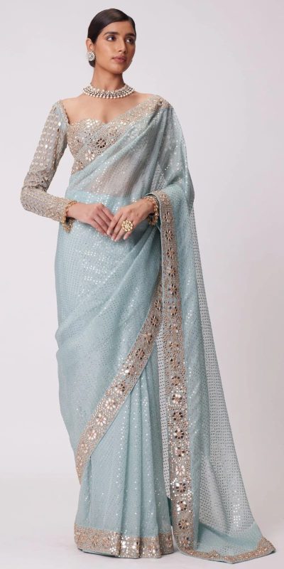 DF 3431 Sky Blue Color Faux Georgette Heavy 5mm Sequence Work Saree Casual, Wedding, Festive, Events . Expected Delivery 4-6 Working Days @1759/- only | Sarees, Bollywood Sarees, Creative Sarees, Designer Sarees, Embroidered Sarees, Ethnic Saree, Modern Digital sarees, Party Wear Sarees