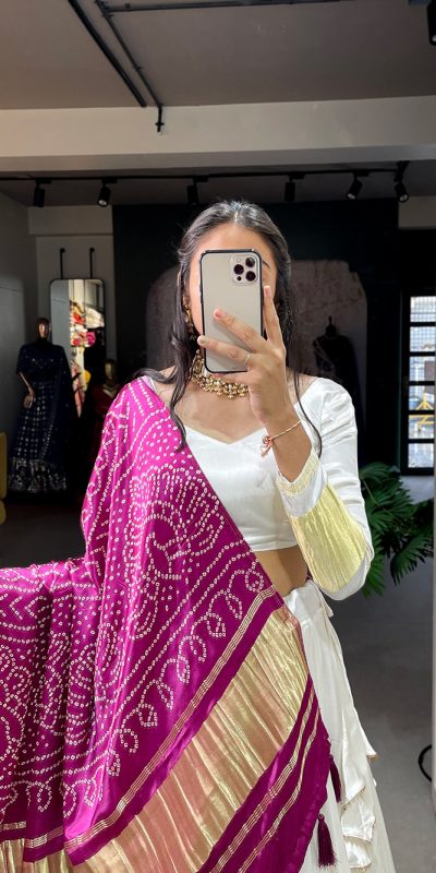 LNB 1653 White Color Gaji Silk Dyeing With Lagdi patta Lehenga Choli Wedding, Party, Festive, Events Etc. Delivery 4-6 Working Days Rs 3499 | Lehenga, Bollywood Lehenga, Creative Lehenga, Designer Lehenga, Embroidered Lehenga, Party Wear Lehenga