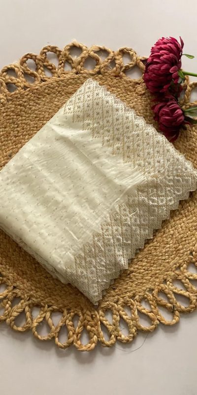 DF 3467 White Color Jimmy Choo Full Zarkhan Diamond Work Saree Casual, Wedding, Festive, Events . Expected Delivery 4-6 Working Days @2099/- only | Sarees, Bollywood Sarees, Creative Sarees, Designer Sarees, Embroidered Sarees, Ethnic Saree, Modern Digital sarees, Party Wear Sarees