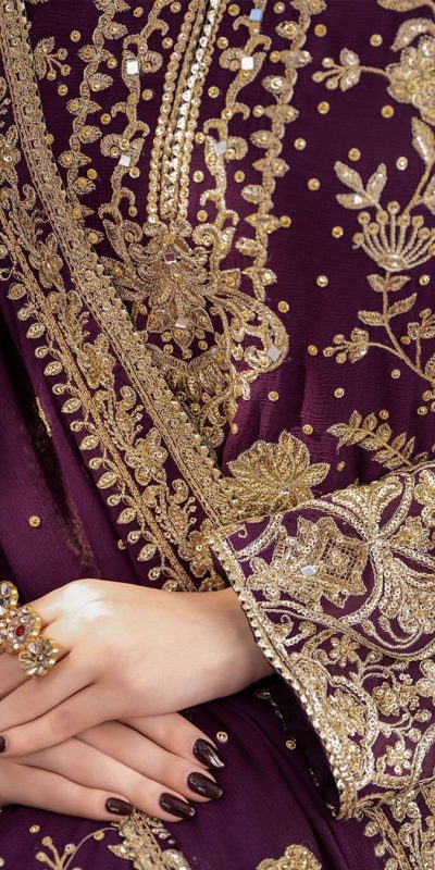 LG 1986 Wine Color Georgette Sequence Embroidery Work Salwar Suit Casual, Wedding, Festive, Events . Expected Delivery 4-6 Working Days @2049/- only | Jump Suits, Salwar suit, Casual Suits, Creative suits, Designer Suits, Palazzo Suits, Party Wear Suits, Patiala Suits, Straight Suits
