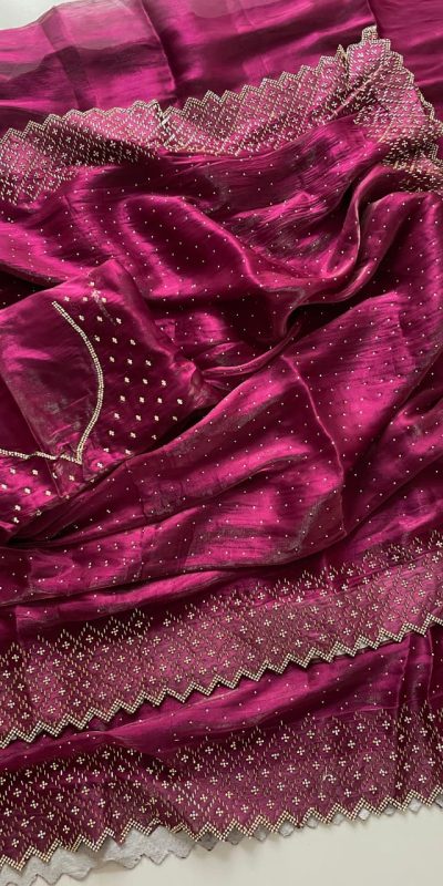 DF 3467 Wine Color Jimmy Choo Full Zarkhan Diamond Work Saree Casual, Wedding, Festive, Events . Expected Delivery  4-6 Working Days @2099/- only                                                                                | Sarees, Bollywood Sarees, Creative Sarees, Designer Sarees, Embroidered Sarees, Ethnic Saree, Modern Digital sarees, Party Wear Sarees