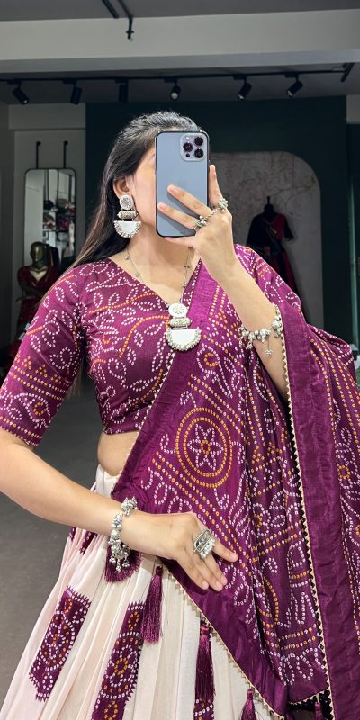 LNB 1229 Wine Color Tasar Silk Bandhej Print Lehenga Choli Wedding, Party, Festive, Events Etc. Delivery 4-6 Working Days Rs 2249 | Lehenga, Bollywood Lehenga, Creative Lehenga, Designer Lehenga, Embroidered Lehenga, Party Wear Lehenga
