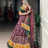 LNB 1732 Wine Color Tasar Silk Print Foil Work Real Mirror Gamthi Work Lehenga Choli Wedding, Party, Festive, Events Etc. Delivery 4-6 Working Days Rs 2999 | Lehenga, Bollywood Lehenga, Creative Lehenga, Designer Lehenga, Embroidered Lehenga, Party Wear Lehenga