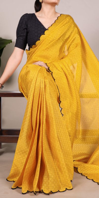 YNF 7105 Yellow Color Gadhawal Chex Arca Work Saree Casual, Wedding, Festive, Events . Expected Delivery 4-6 Working Days @1599/- only | Sarees, Bollywood Sarees, Creative Sarees, Designer Sarees, Embroidered Sarees, Ethnic Saree, Modern Digital sarees, Party Wear Sarees